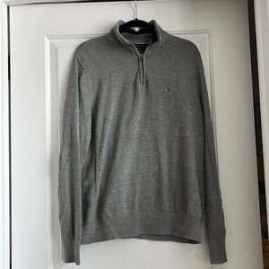 Mens Grey quarter zip sweater, Tommy Hilfiger